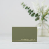 Carte De Visite Design moderne élégant Green Pearl Finish Luxe (Debout devant)