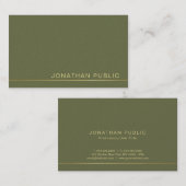 Carte De Visite Design moderne élégant Green Pearl Finish Luxe (Devant / Derrière)