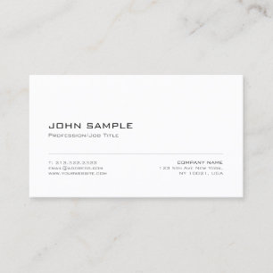 Carte De Visite Design Moderne Élégant Minimaliste Blanc Simple