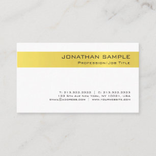 Carte De Visite Design moderne élégant Or Blanc Design simple tend
