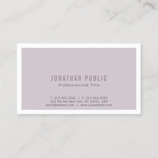 Carte De Visite Design moderne élégant professionnel (Devant)