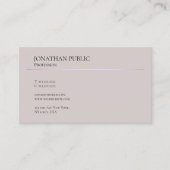 Carte De Visite Design moderne élégant Propre Plain Professionnel (Devant)
