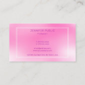 Carte De Visite Design moderne élégant rose violet créatif tendanc (Dos)