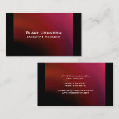 Carte De Visite Design moderne élégant rouge noir (Devant / Derrière)