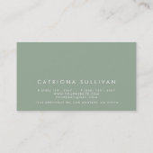 Carte De Visite Design moderne élégant Sage Vert (Dos)