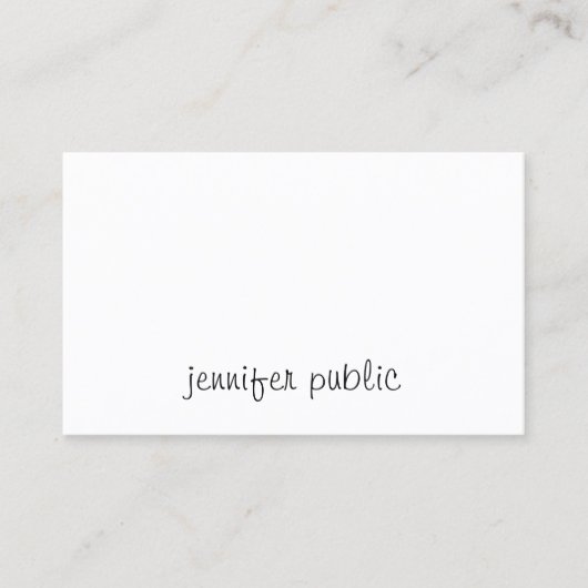 Carte De Visite Design moderne élégant Script à main simple Modèle (Devant)