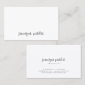 Carte De Visite Design moderne élégant Script à main simple Modèle (Devant / Derrière)