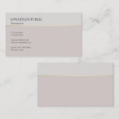 Carte De Visite Design moderne élégant Simple Plain Professional (Devant / Derrière)