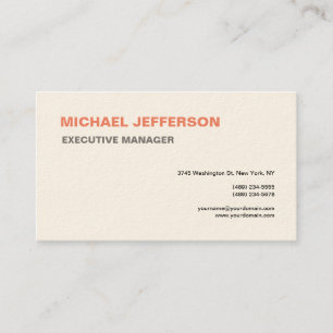 Carte De Visite Design Moderne Élégant Simple Signature Cream
