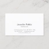 Carte De Visite Design Moderne Élégante Calligraphie Simple Simple (Dos)