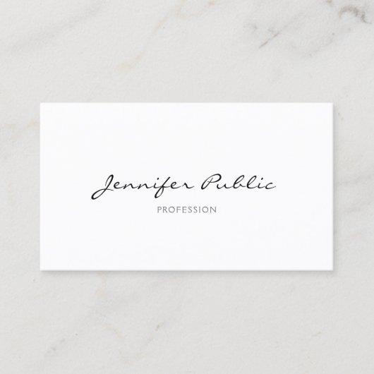 Carte De Visite Design Moderne Élégante Calligraphie Simple Simple (Devant)