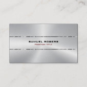 Carte De Visite Design moderne en argent métallique look acier ino (Devant)