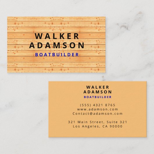 Carte De Visite Design moderne en bois - Professionnel (Devant / Derrière)