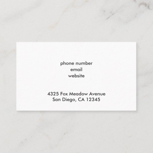 Carte De Visite Design moderne en marbre Abstrait (Dos)