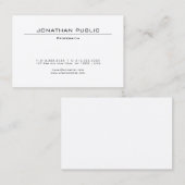 Carte De Visite Design moderne épuré et élégant, sobriété branchée (Devant / Derrière)