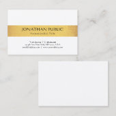 Carte De Visite Design moderne et créatif Design simple Or look te (Devant / Derrière)