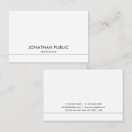 Carte De Visite Design moderne et créatif Design tendance lisse cl (Devant / Derrière)