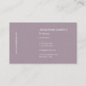 Carte De Visite Design moderne et créatif Plaine tendance Luxe épa (Dos)