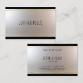 Carte De Visite Design moderne et de bon goût Glamour unique Plain (Devant / Derrière)