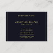 Carte De Visite Design moderne et élégant Modèle d'or noir élégant (Dos)