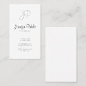 Carte De Visite Design moderne et élégant Monogramme Calligraphie (Devant / Derrière)