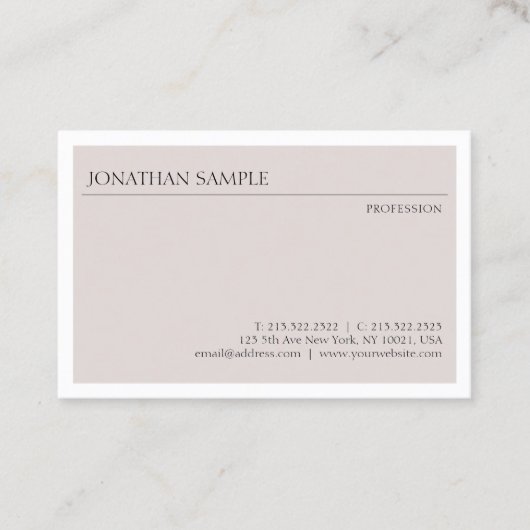 Carte De Visite Design moderne et tendance Design simple Élégant P (Devant)