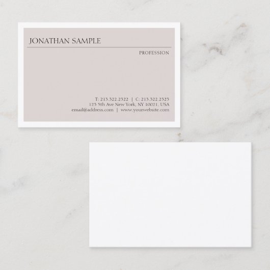 Carte De Visite Design moderne et tendance Design simple Élégant P (Devant / Derrière)