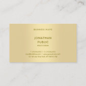 Carte De Visite Design moderne Faux Gold Elégant Top Modèle (Dos)