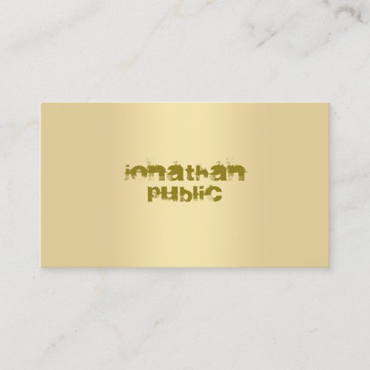 Carte De Visite Design moderne Faux Gold Elégant Top Modèle (Devant)
