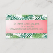 Carte De Visite Design moderne, Feuilles de palmiers tropicaux, Hi (Dos)