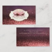 Carte De Visite Design moderne, Frame Lotus Parties scintillant Fl (Devant / Derrière)