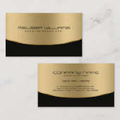 Carte De Visite Design moderne géométrique noir et brillant or (Devant / Derrière)