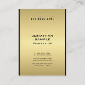 Carte De Visite Design Moderne Glamour Élégant Noir Et Or (Dos)