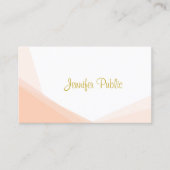 Carte De Visite Design moderne Gold Hand Script Nom Professionnel (Devant)