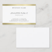 Carte De Visite Design moderne Gold Look Design Clean Plain Profes (Devant / Derrière)