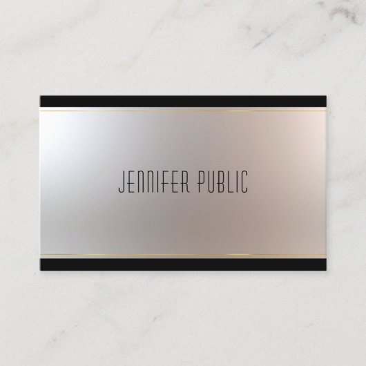 Carte De Visite Design moderne gracieux Glamor Unique Plain (Devant)