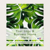 Carte De Visite Design moderne grand palmier vert feuille (Extérieur déplié)