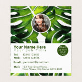 Carte De Visite Design moderne grand palmier vert feuille (Intérieur déplié)