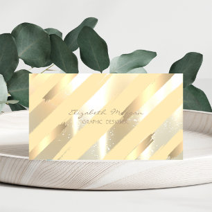 Carte De Visite Design moderne, Grandes, Faux Gold Brush Stroke