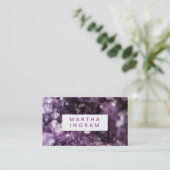 Carte De Visite Design moderne Gras violet Améthyste cristal (Debout devant)