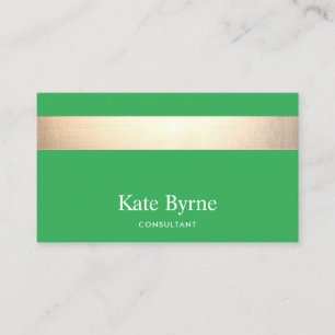 Carte De Visite Design moderne Green Professional Gold Stripe