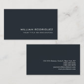 Carte De Visite Design moderne gris bleu élégant tendance (Devant / Derrière)