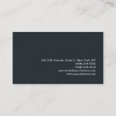 Carte De Visite Design moderne gris bleu élégant tendance (Dos)