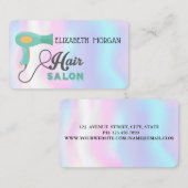 Carte De Visite Design Moderne, Holographique, Sèche-cheveux, Salo (Devant / Derrière)