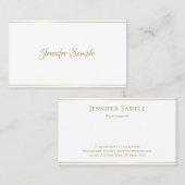 Carte De Visite Design moderne manuscrit Or Script élégant Luxe De (Devant / Derrière)