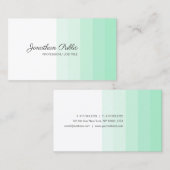 Carte De Visite Design moderne Menthe Vert Blanc blanc manuscrit (Devant / Derrière)