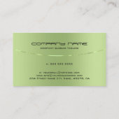 Carte De Visite Design moderne métal vert Design Acier inoxydable (Dos)