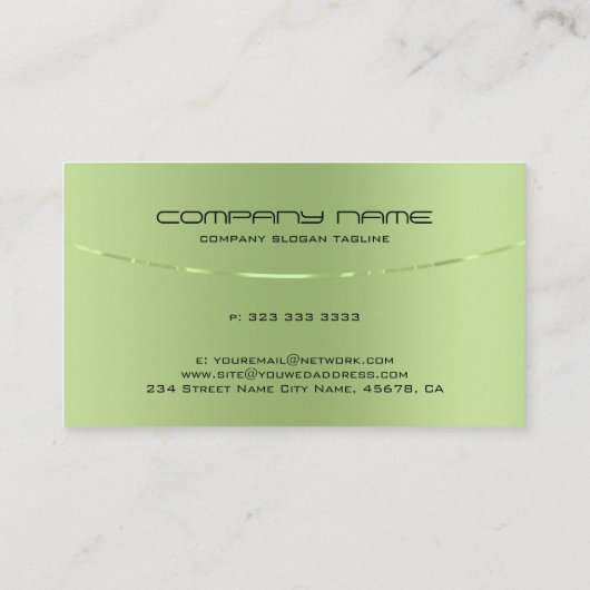 Carte De Visite Design moderne métal vert Design Acier inoxydable (Dos)