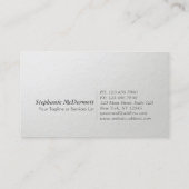 Carte De Visite Design moderne minimal Blanc & Or Texte Embossé (Dos)