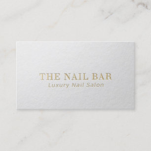 Carte De Visite Design moderne minimal Blanc & Or Texte Embossé